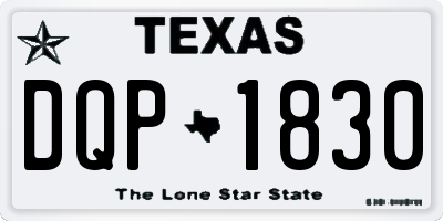 TX license plate DQP1830