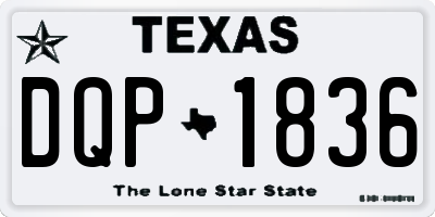 TX license plate DQP1836