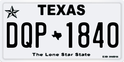 TX license plate DQP1840