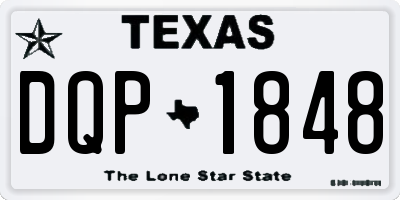 TX license plate DQP1848