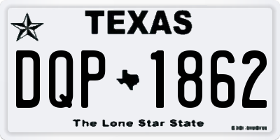 TX license plate DQP1862