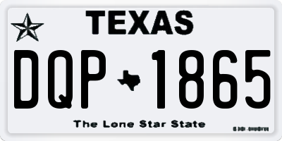 TX license plate DQP1865