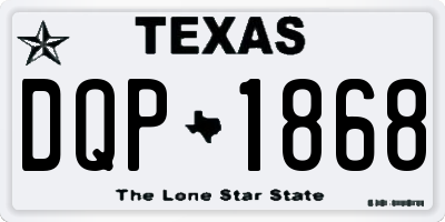 TX license plate DQP1868