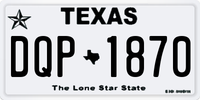TX license plate DQP1870