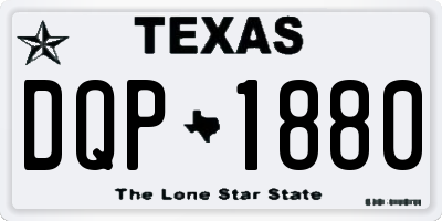 TX license plate DQP1880