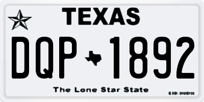 TX license plate DQP1892