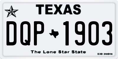 TX license plate DQP1903