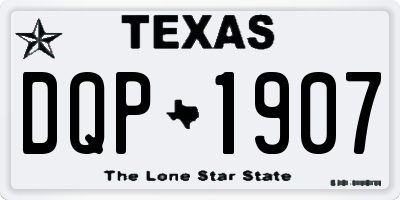 TX license plate DQP1907