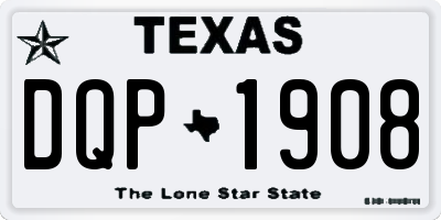 TX license plate DQP1908