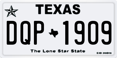 TX license plate DQP1909