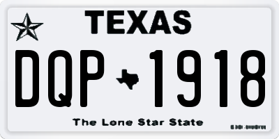 TX license plate DQP1918