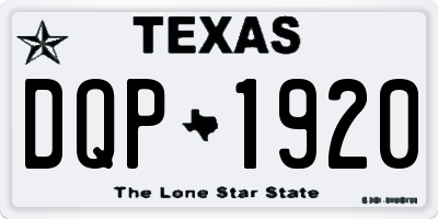TX license plate DQP1920