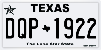 TX license plate DQP1922
