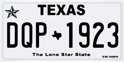 TX license plate DQP1923
