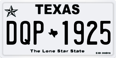 TX license plate DQP1925