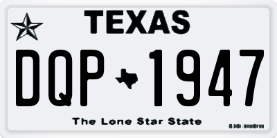 TX license plate DQP1947