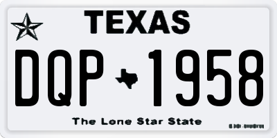 TX license plate DQP1958