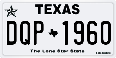 TX license plate DQP1960