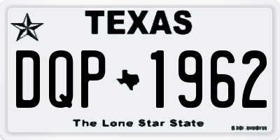 TX license plate DQP1962