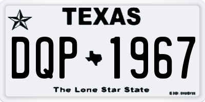 TX license plate DQP1967