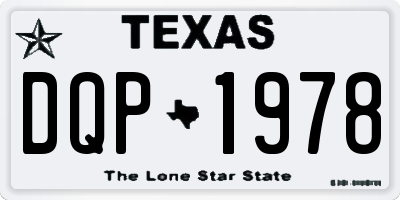 TX license plate DQP1978