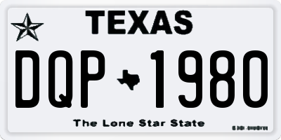 TX license plate DQP1980