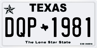 TX license plate DQP1981
