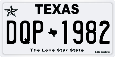 TX license plate DQP1982
