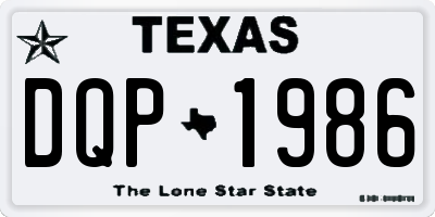 TX license plate DQP1986