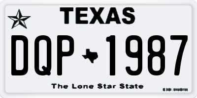 TX license plate DQP1987