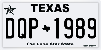 TX license plate DQP1989