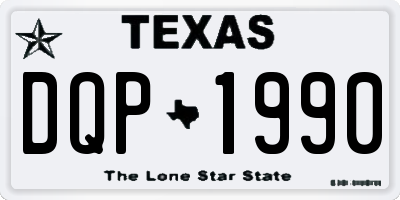 TX license plate DQP1990