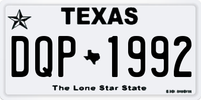 TX license plate DQP1992