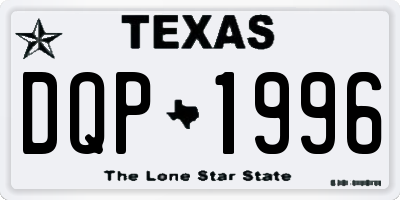 TX license plate DQP1996