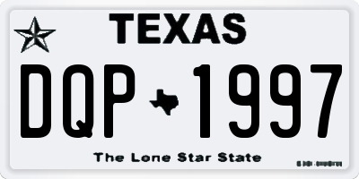 TX license plate DQP1997