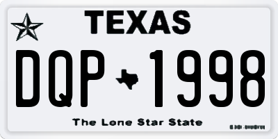 TX license plate DQP1998