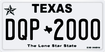 TX license plate DQP2000