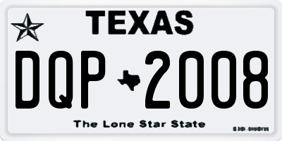 TX license plate DQP2008
