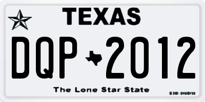 TX license plate DQP2012