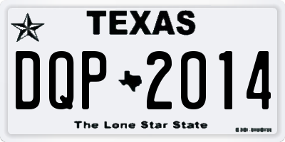 TX license plate DQP2014