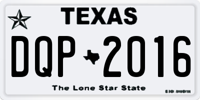 TX license plate DQP2016