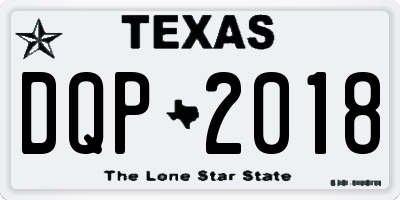 TX license plate DQP2018