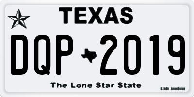 TX license plate DQP2019