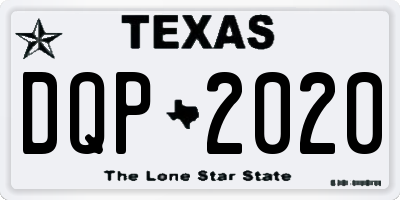TX license plate DQP2020