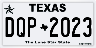TX license plate DQP2023