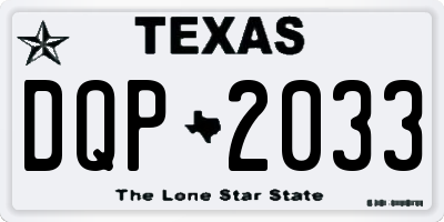 TX license plate DQP2033