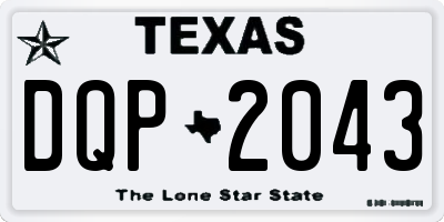 TX license plate DQP2043