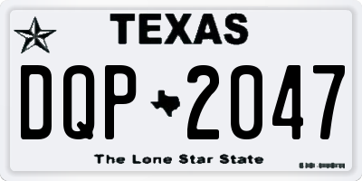 TX license plate DQP2047