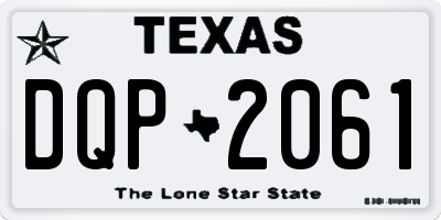 TX license plate DQP2061