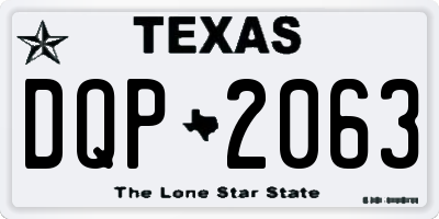 TX license plate DQP2063